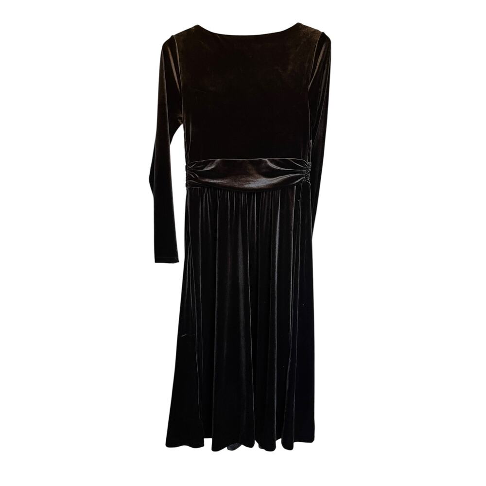NWT Boden Abigail Velvet Midi Dress Black Long Sleeve Witchy Office Holiday 6 - Picture 2 of 7
